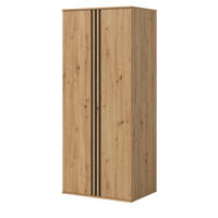 KLEIDERSCHRANK Eiche Artisan, grau 80 x 192 cm, Drehtürenschrank 2-türig - Anthrazit/Eiche Artisan, Holzwerkstoff (80/192/56cm) - Inn.Furn