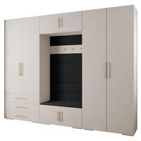 GARDEROBEN-SET 236,7/300/47 - Goldfarben/Schwarz, Holz/Kunststoff (300/236.7/47cm) - Abiks Möbel