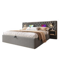 POLSTERBETT 180/200 cm grau aus Samt mit Stauraum - Grau, Textil (180/200cm) - OKMYHOME