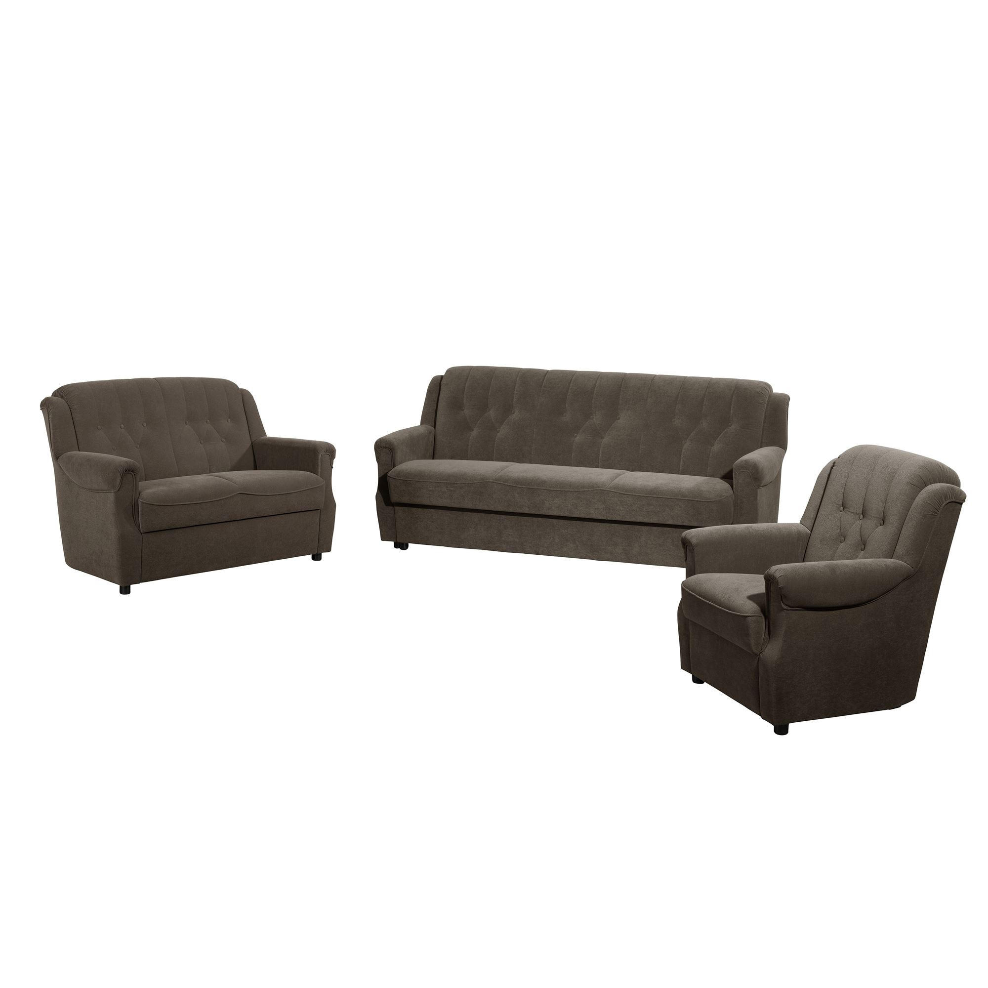 58aufmkessel Sofagarnitur Braun 200x89x83 cm