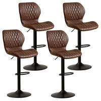 BARHOCKER 4er Set Kunstleder Braun Höhenverstellbar - Braun, Kunststoff (46.5/111/38cm)