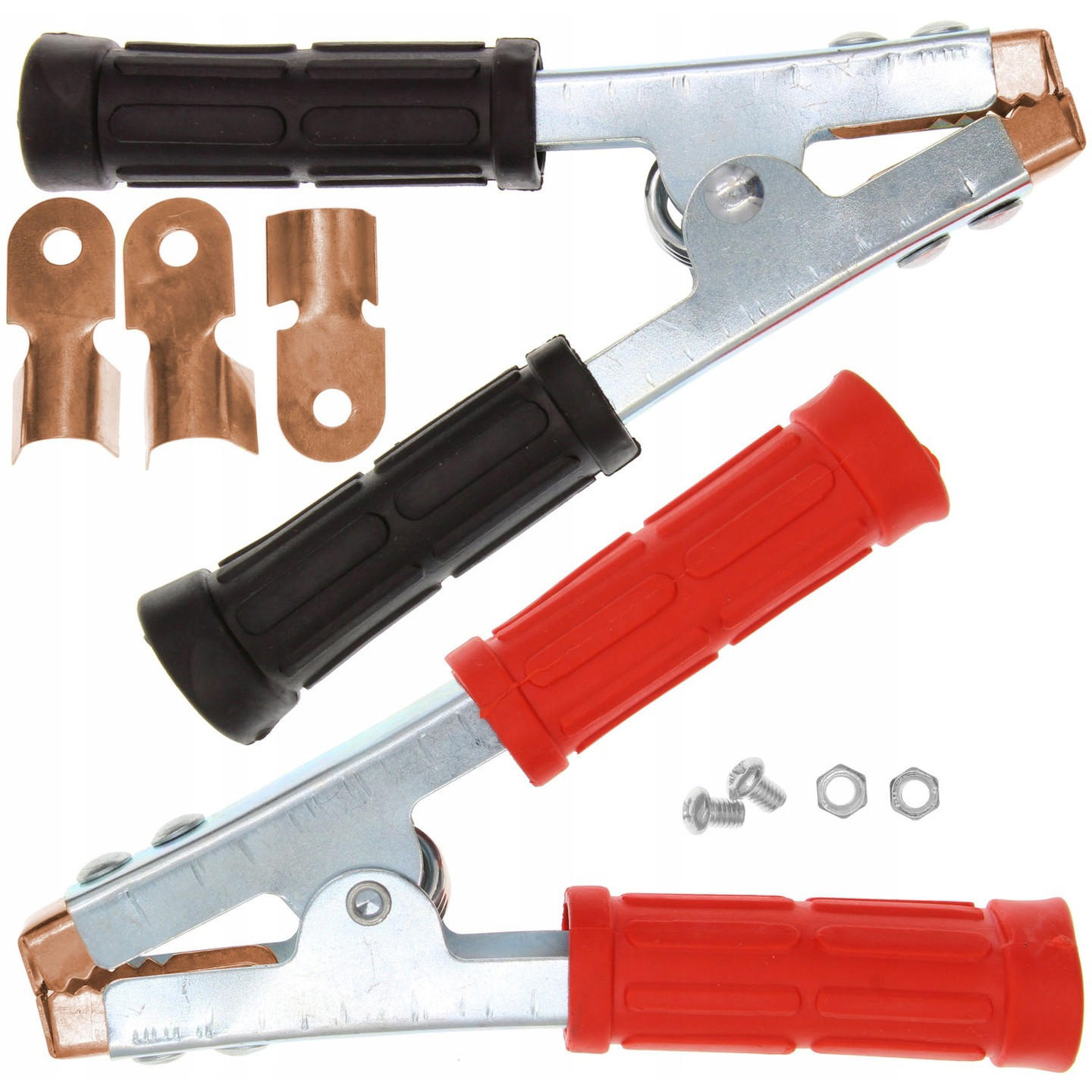 BATTERIEKLEMME Universal 2er-Set, 600 A, isoliert, Länge 153 mm, Backenöffnung 32 mm, inkl. Steckverbinder, Schrauben - Multicolor, Kunststoff/Metall (10/10/10cm)