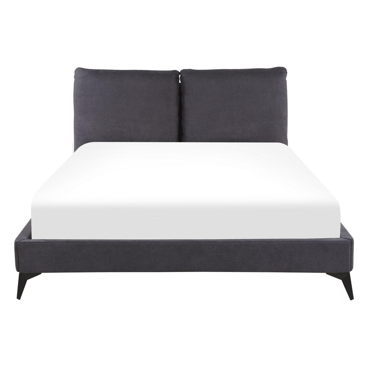 POLSTERBETT 140/200cm Dunkelgrau Melle - Dunkelgrau, Textil (140/200cm) - Beliani
