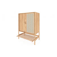 KOMMODE mit REGAL INA Kernbuche - Creme, Holz (108/150/46cm) - byoak