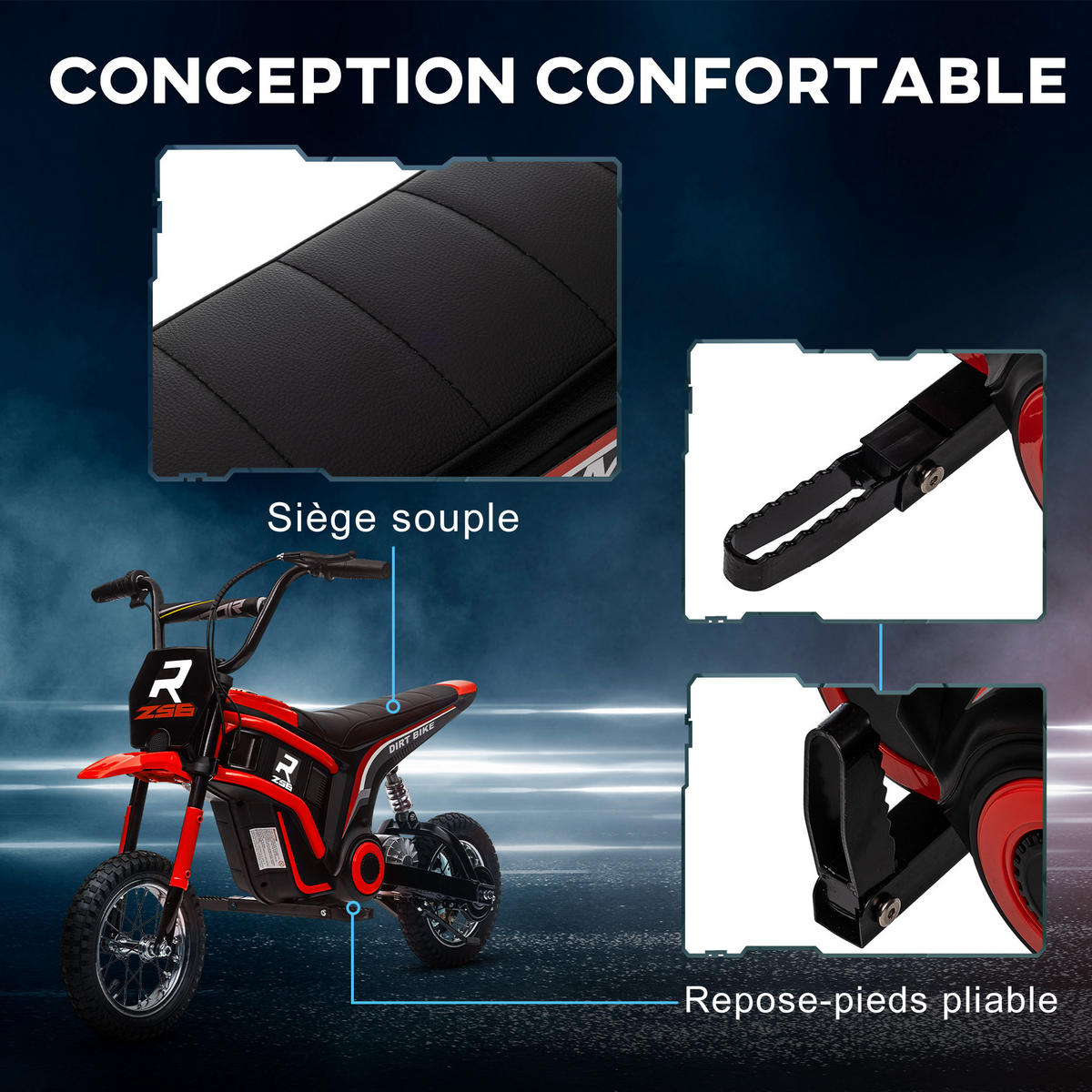 ELEKTRO-MOTORRAD DE-13147 8-16 km/h Rot - Rot, Kunststoff (119/64/76.5cm) - ComfortXL