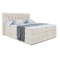 BOXSPRINGBETT NOEL KING - 160 x 200 - H3/H4 - Ecru - Ecru, Holzwerkstoff (160/200cm) - ALTDECOR