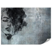 FOTOTAPETE für Wohnzimmer Abstrakte Beton Ornament Frau Porträt 100x70 - Grau, Papier (100/70cm) - Muralo
