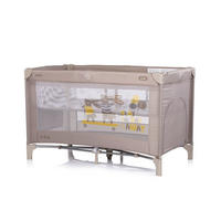 BABYREISEBETT Ariel 2 Ebenen beige braun Tragetasche, Seiteneingang, Seitentasche, Polyester, Reißverschluss - Beige, Metall (60/120cm) - Chipolino