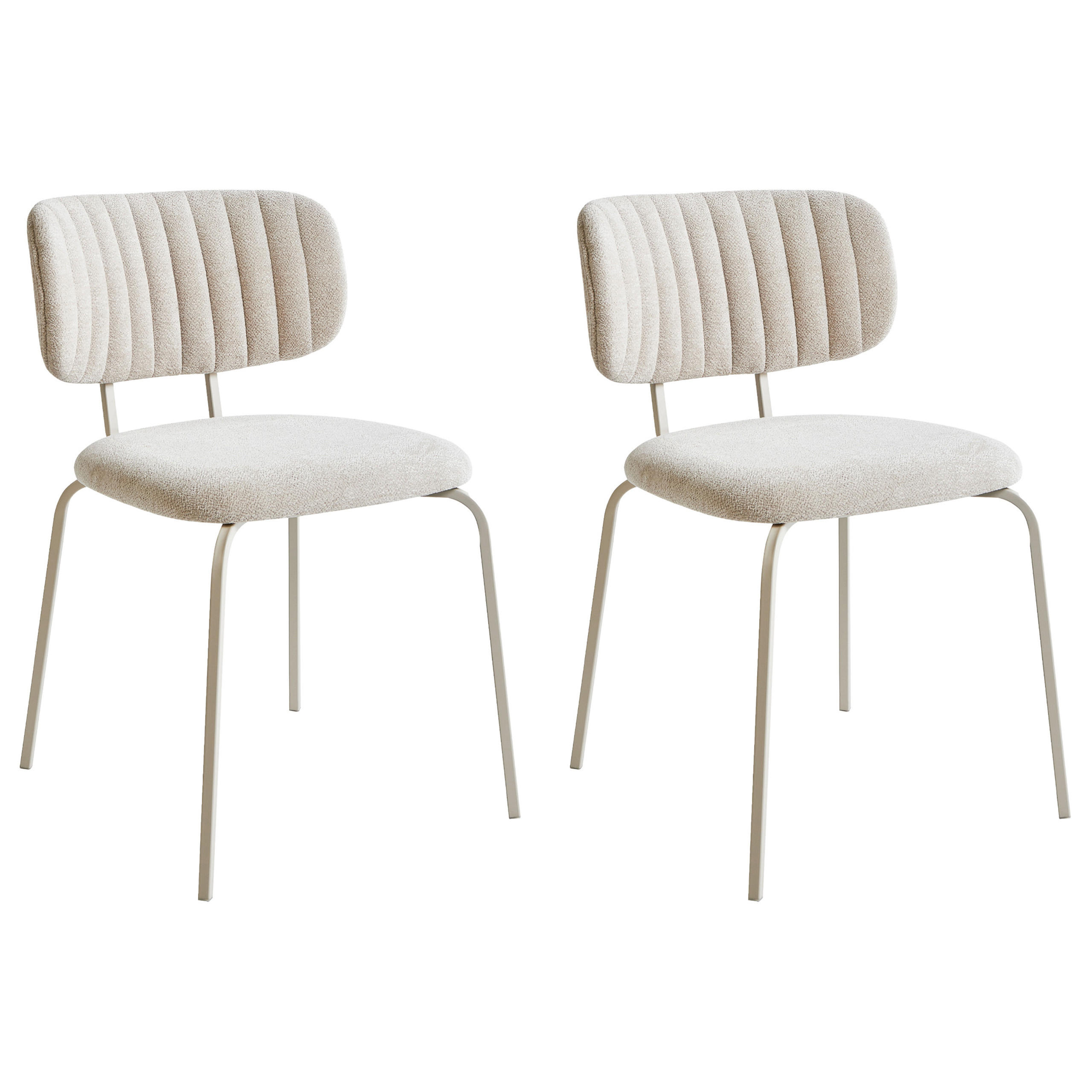 ESSZIMMERSTUHL 2er-Set Hellbeige Irins - Beige, Textil (48/76/50cm) - Beliani