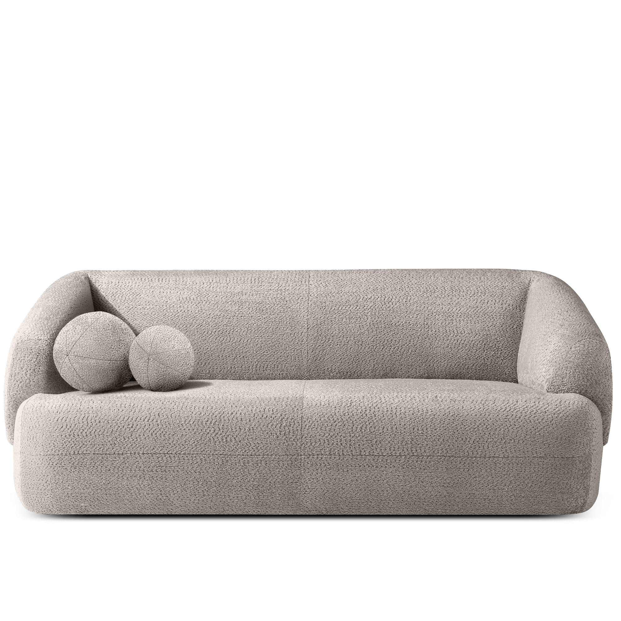 EINZELSOFA VIRA, Kühles Braun, Chenille - Graubraun/Schwarz, Holz/Holzwerkstoff (210/84/100cm) - KONSIMO®