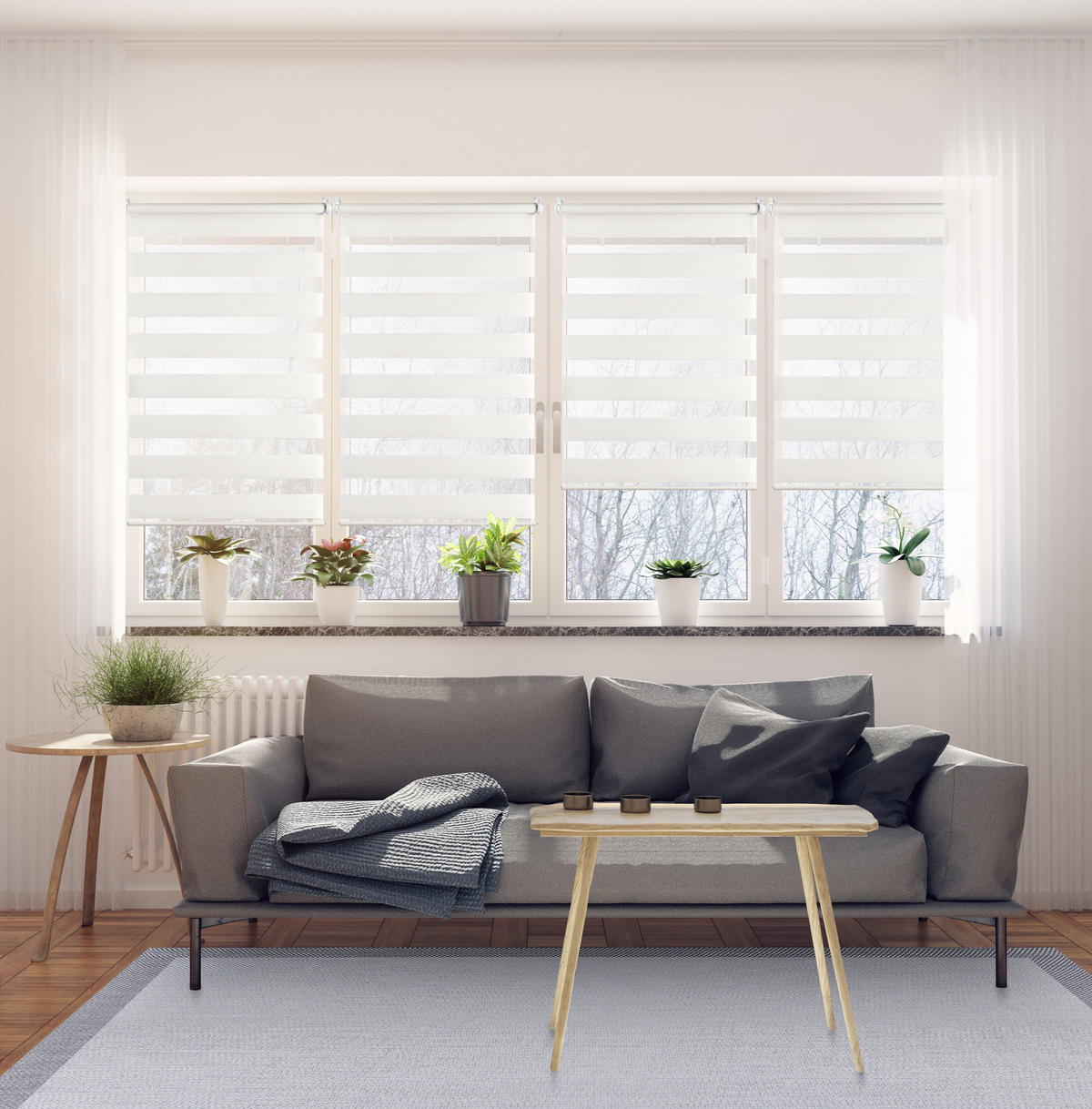 DOPPELROLLO Weiß, 90 cm x 180 cm - Weiß, Kunststoff (90/180cm) - STORESDECO