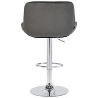 BARHOCKER 2er Set Salomon Chrom Samt dunkelgrau - Chromfarben/Dunkelgrau, Textil/Metall (50/106/52cm) - TPFLiving