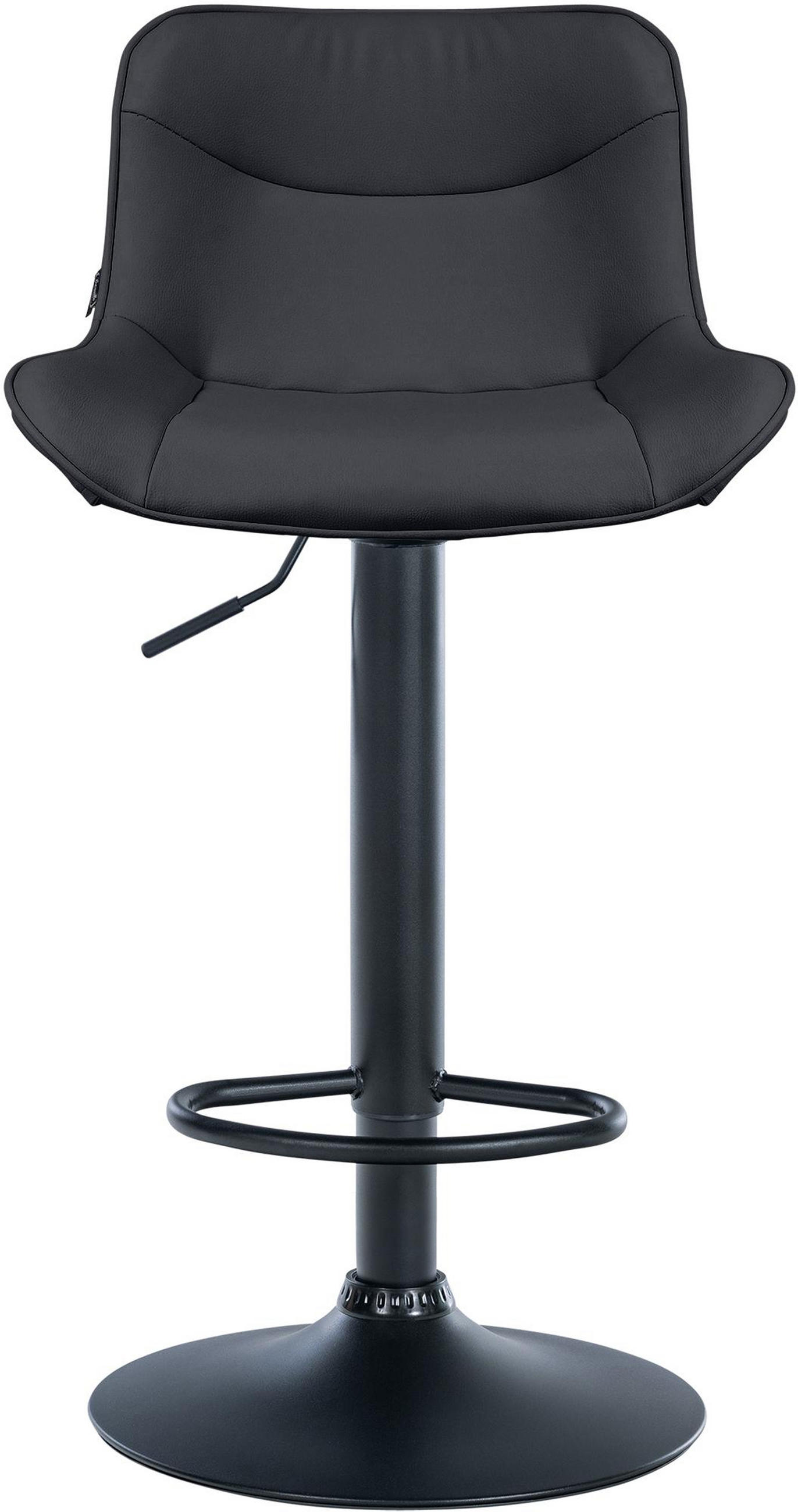 BARHOCKER Vulcano Kunstleder schwarz schwarz - Schwarz, Kunststoff/Metall (49/106/51cm) - TPFLiving