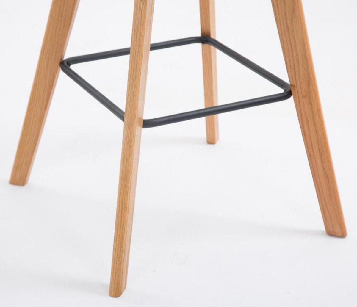 BARHOCKER 2er Set Stoff creme - Eukalyptusholzfarben/Creme, Holz/Textil (48/112/56cm) - CLP
