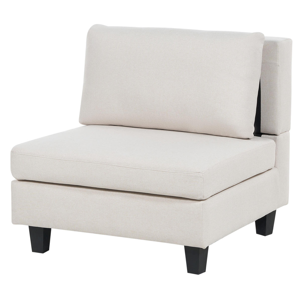 ECKFSOFA Modul 5-Sitzer rechtsseitig Hellbeige Stoff Unstad - Beige/Schwarz, Textil (228/228cm) - Beliani