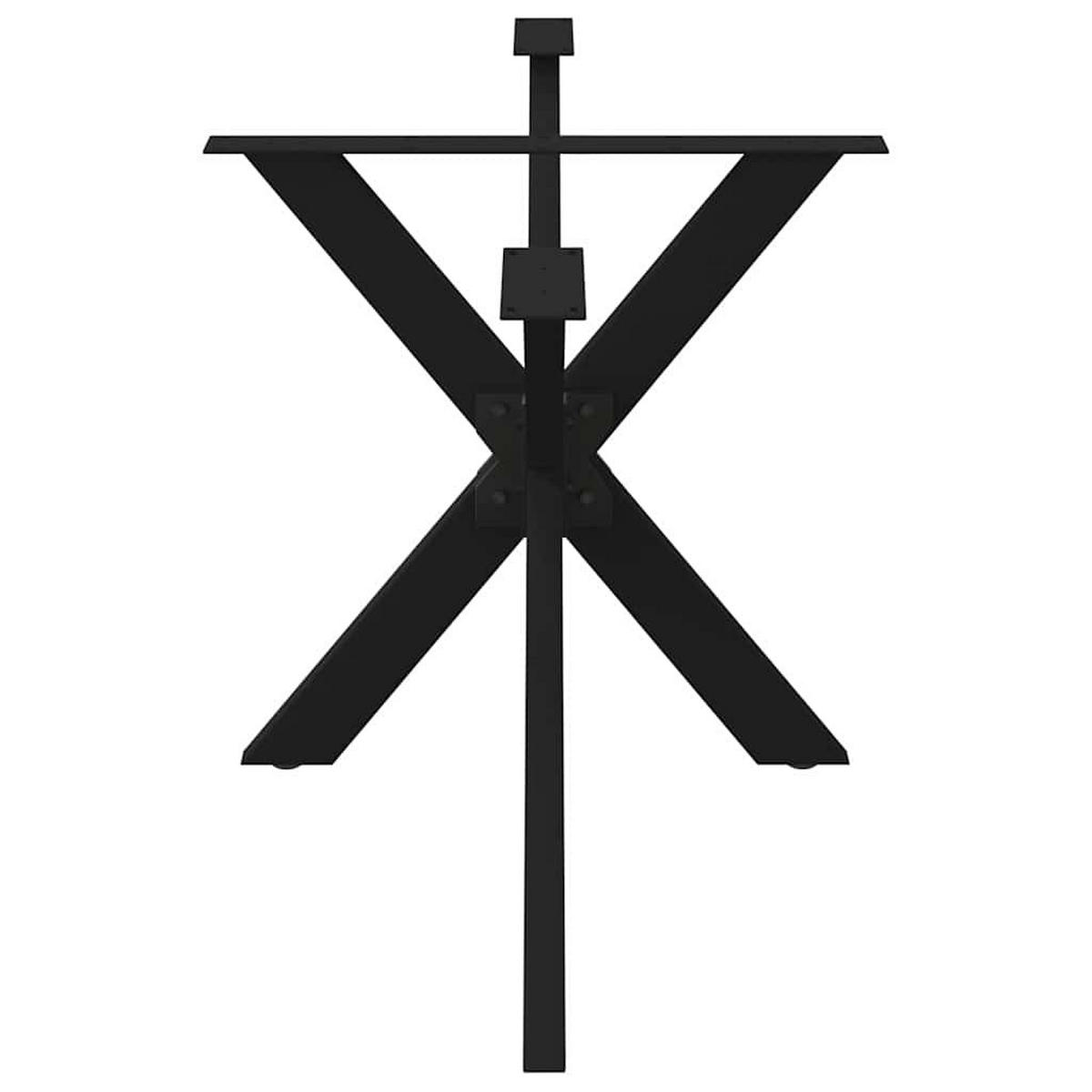 ESSTISCHBEIN Liegen Füße 150/78/73 cm Schwarz Stahl - Schwarz, Metall (78/73/150cm) - vidaXL