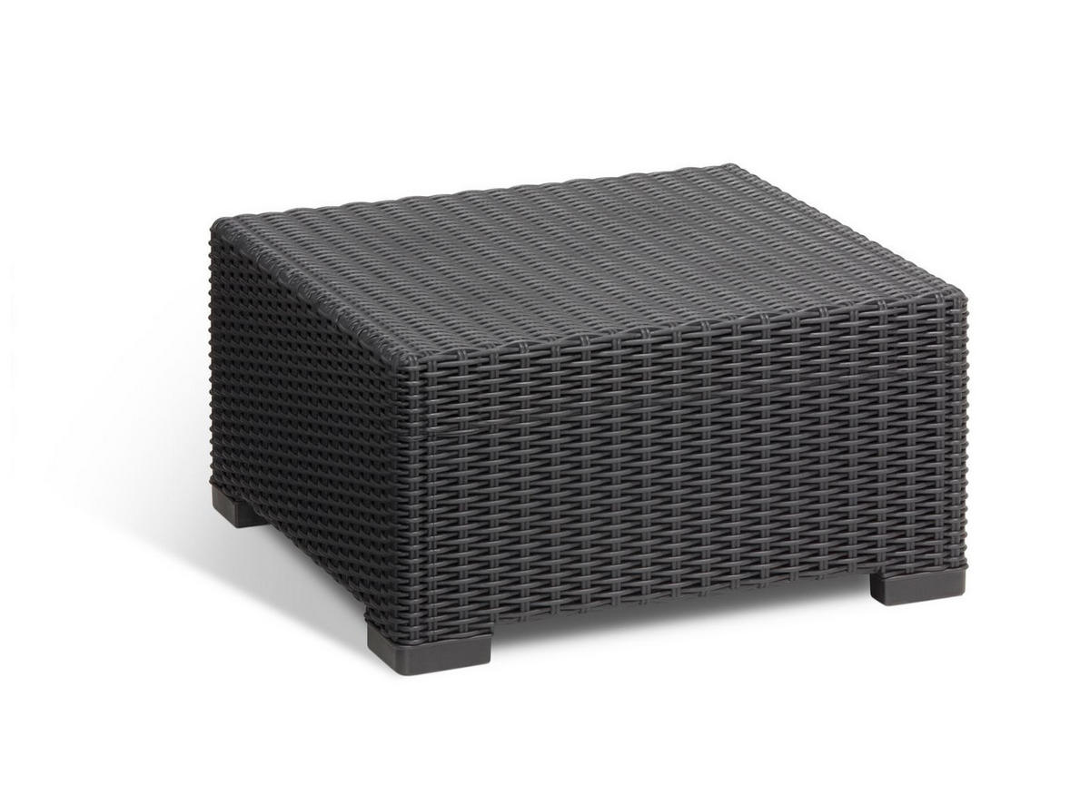 GARTENSOFA California 3-teilig Sessel mit Tisch inkl. Kissen - Anthrazit, Kunststoff - Allibert