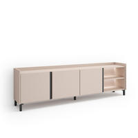 LOWBOARD, Beige, 207/35/61cm, mit Beinen - Beige, Holzwerkstoff (207/61/35cm) - Skraut Home
