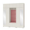 GARDEROBE Napoli 2 Kleiderschrank mit Polsterpaneelen Rosa - Beige/Rosa, Holzwerkstoff (210/229/40cm) - Jerpax
