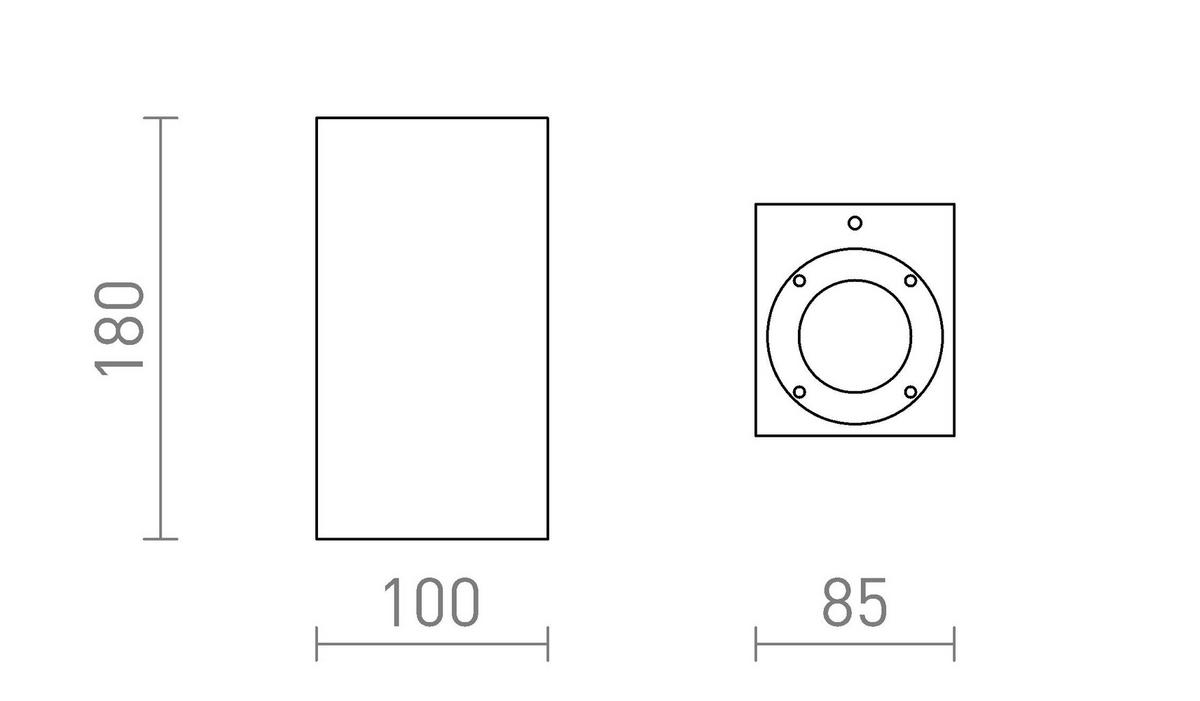 AUSSENLEUCHTE KANE II Beton 10 W IP65 - Dunkelgrau, Stein (103/87/18cm) - Rendl