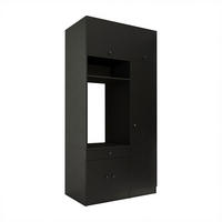 WASCHMASCHINENSCHRANK Serie 1 112cm Breit, 230cm Hoch - Schwarz, Holzwerkstoff (112/230/67cm)