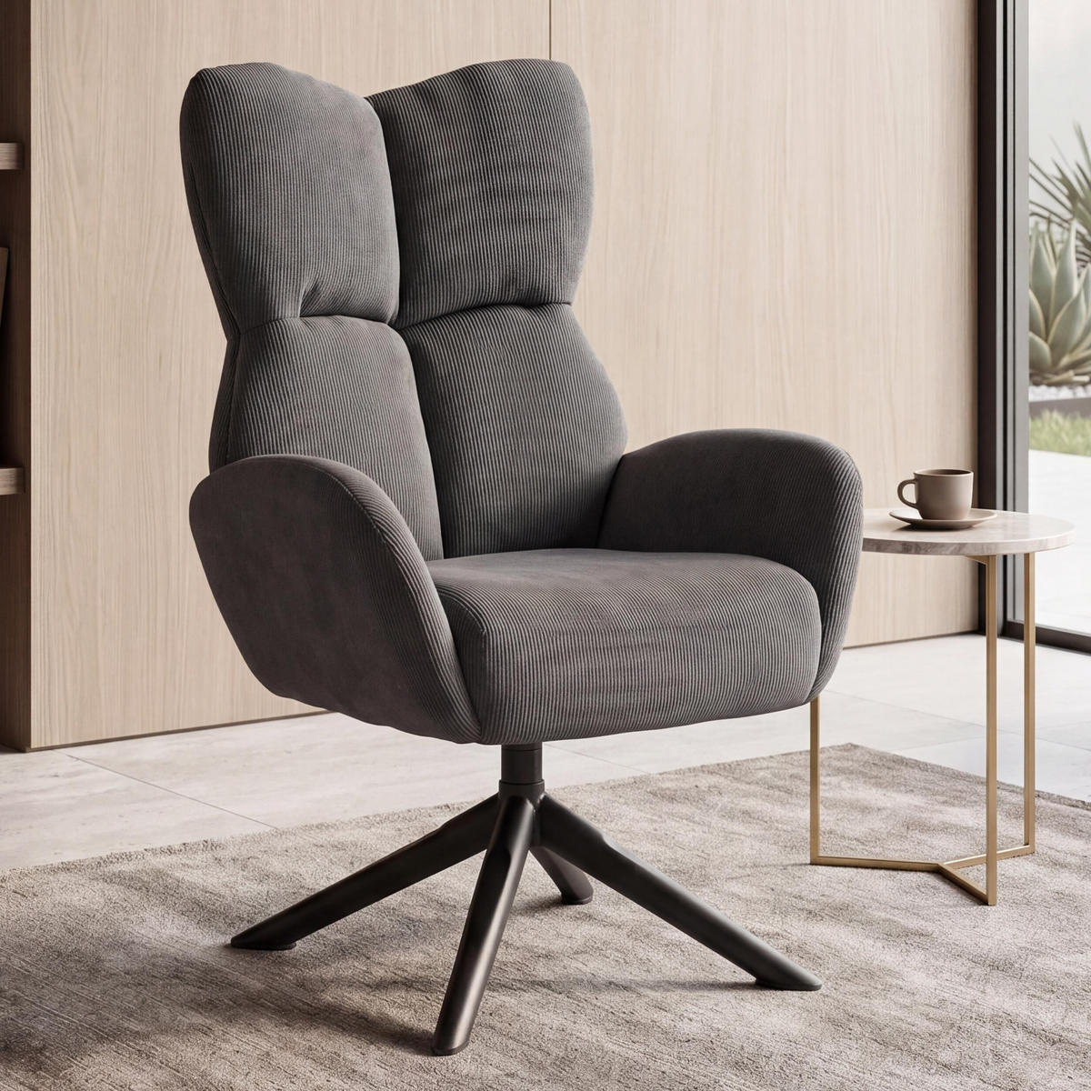 LOUNGESESSEL Grau - Grau, Textil (72/106/71cm) - MCW