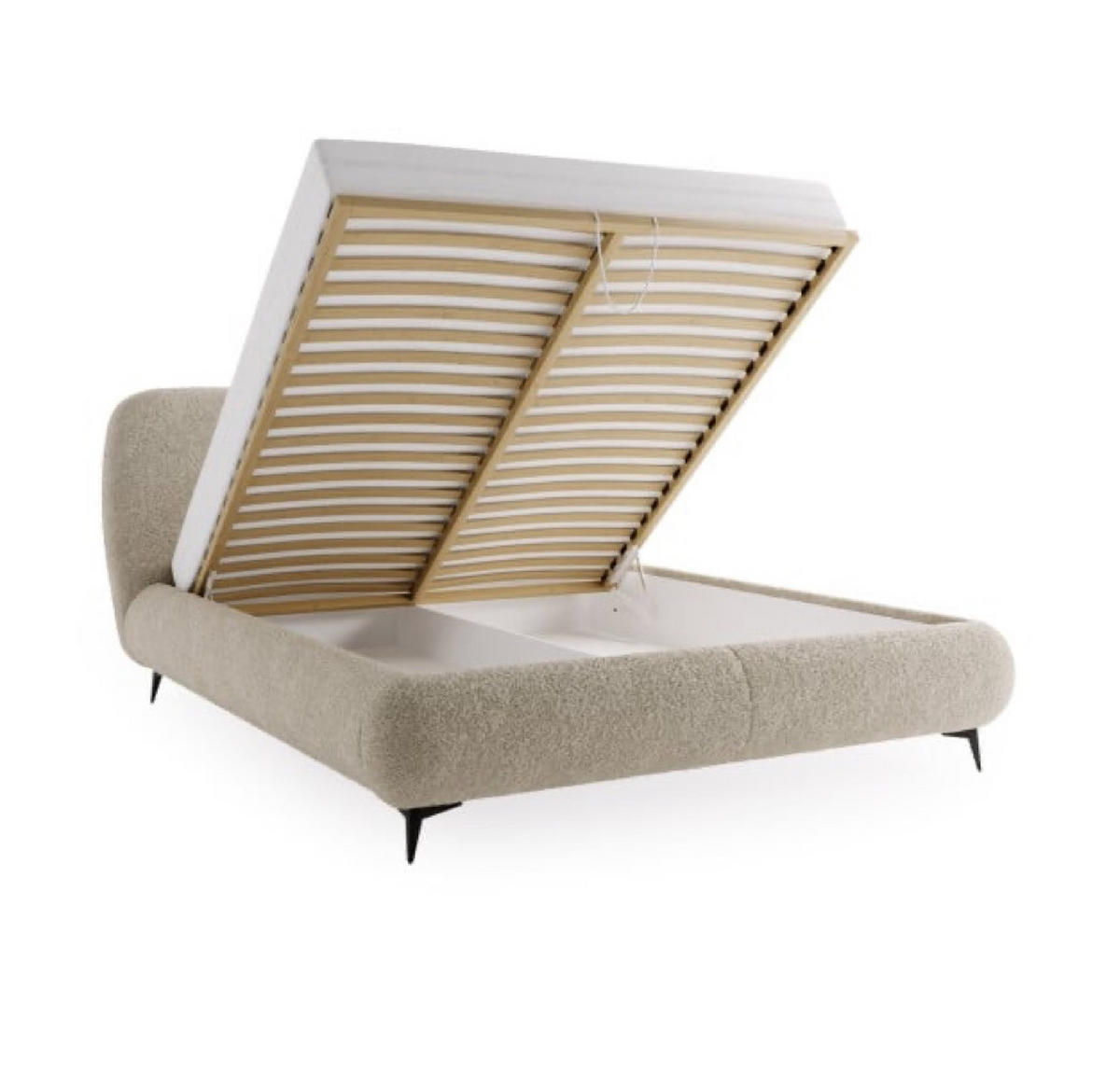 BETT Weiß ELLE Gepolstert 180x200 cm - Schwarz/Weiß, Kunststoff/Textil (180/200cm) - Sepro Meble