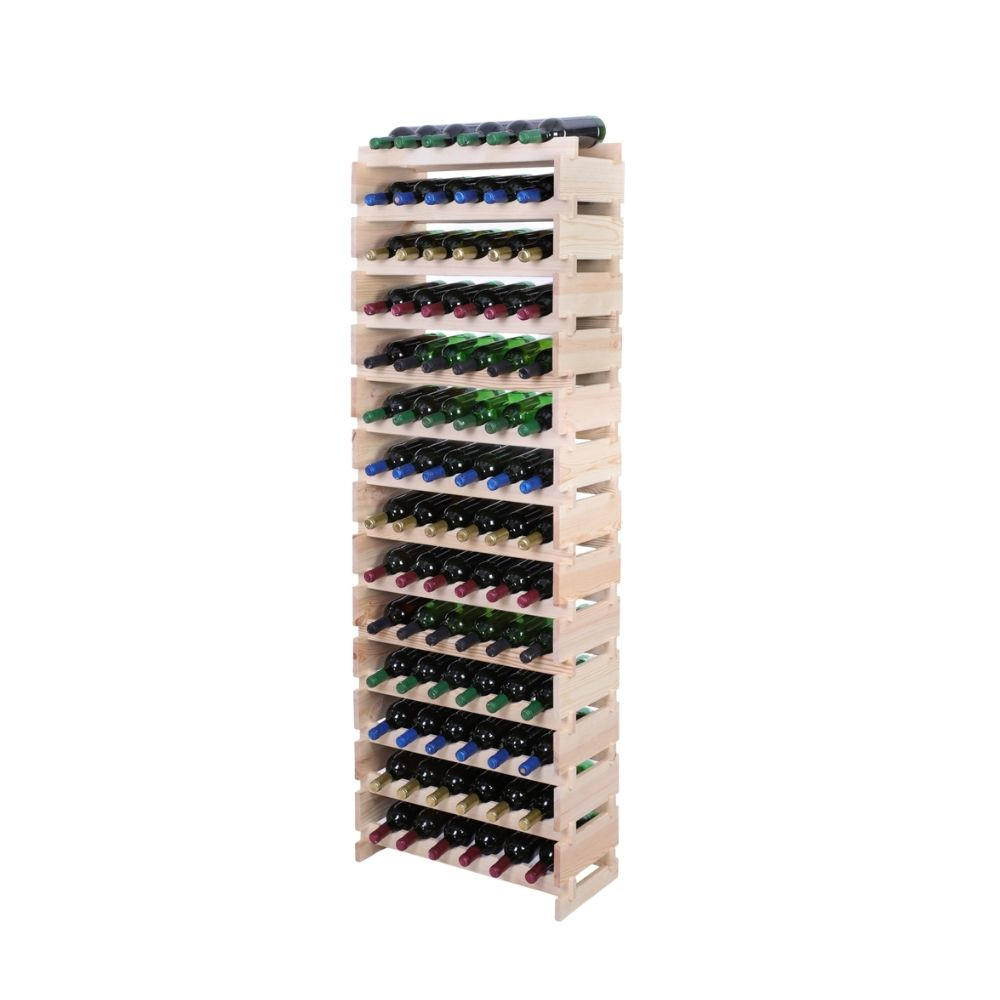 WEINREGAL VINOTECA FLEX PRO HxBxT 191x65x28cm 84 Flaschen auf 14 Ebenen Natur unbehandelt - Naturfarben, Holz (65/191/28cm) - PROREGAL