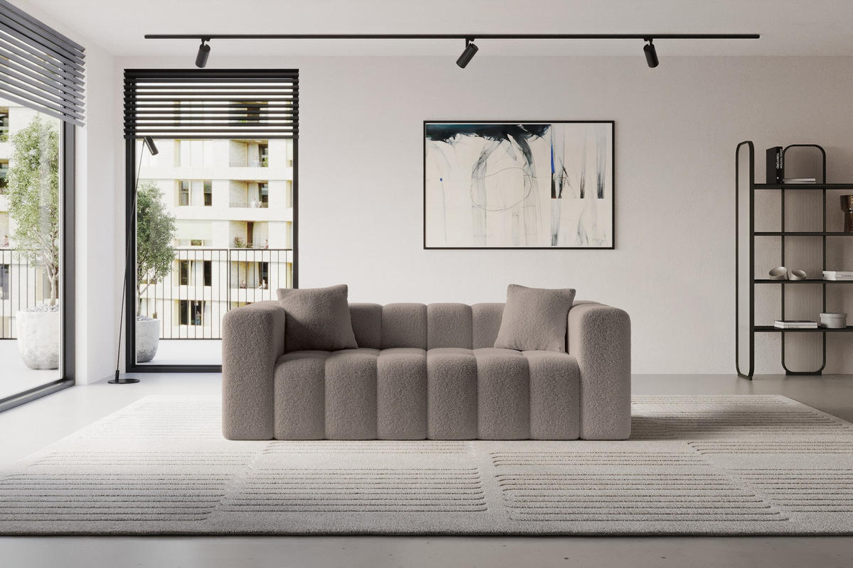 POHOVKA 2-MÍSTNÁ DONY-2 232x90x71 cm Hnědá Buklé - černá/hnědá, kompozitní dřevo/textil (232/71/90cm) - ALTDECOR