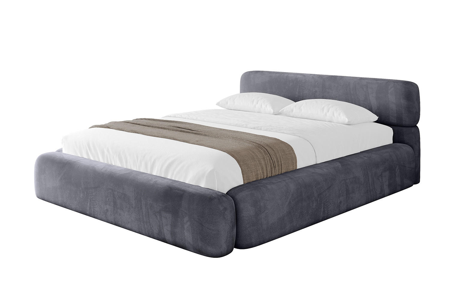 POLSTERBETT mit Bettkasten und Lattenrost, Boxbett ohne Matratze - ENORA-V1 120x200 Dunkelgrau - Dunkelgrau, Holzwerkstoff/Textil (120/200cm) - ALTDECOR