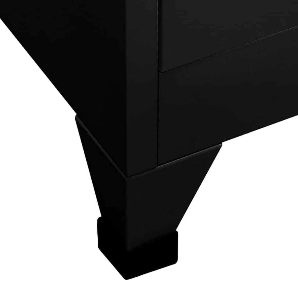 SCHLIESSFACHSCHRANK Schwarz 90/45/180 Cm Stahl - Schwarz, Metall (45/180/90cm) - vidaXL