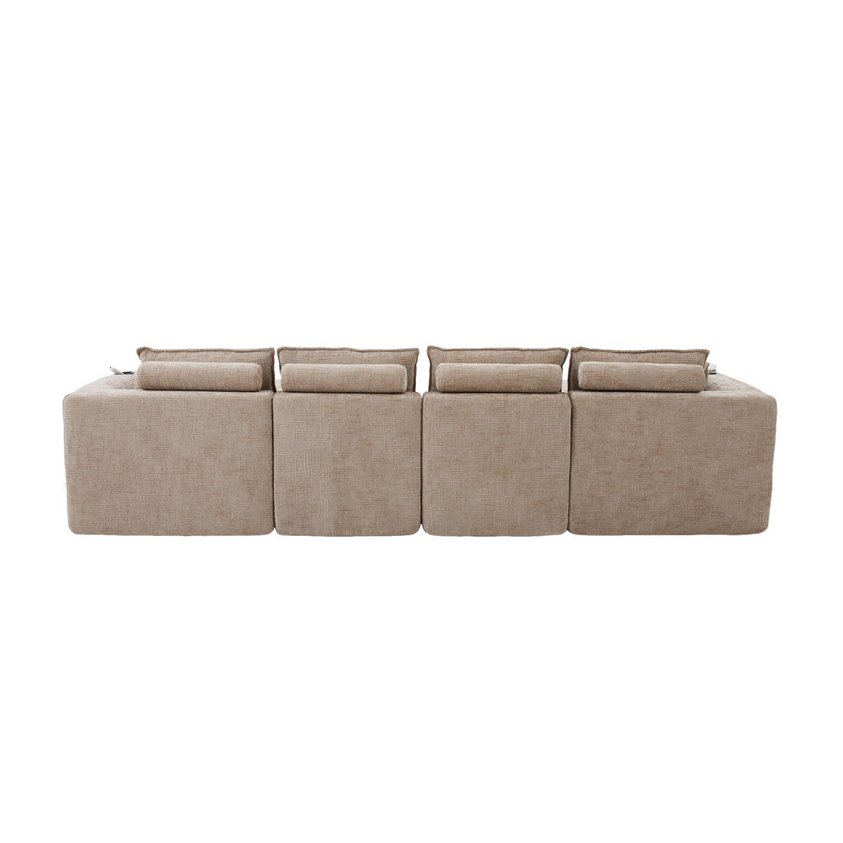 WOHNLANDSCHAFT DE-33951 modular mit 2 Fußhockern Khaki - Sandfarben, Textil (161/75/332cm) - ComfortXL