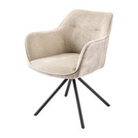 STUHL VERONA Samt Champagner 80 cm - Champagner/Schwarz, Textil/Metall (58/80/59cm) - riess-ambiente