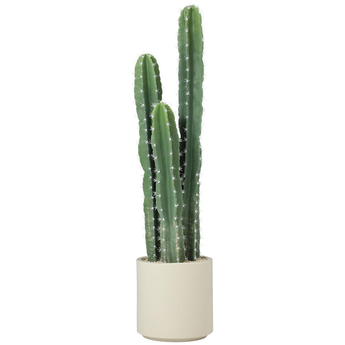 KUNSTPFLANZE Kaktus Pflanzen groß 95 cm mit Topf wie echt für Zuhause, Büro, Grün - Grün, Kunststoff (95cm) - FORIOUS