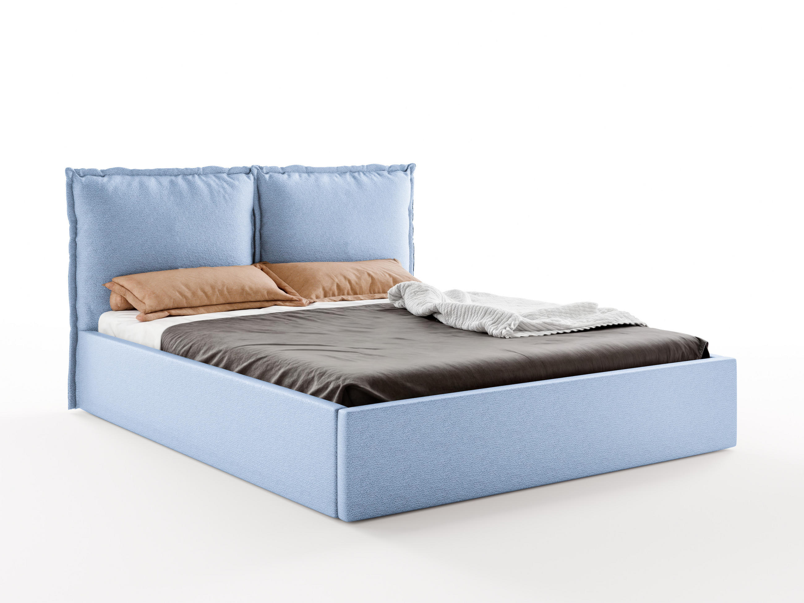 Luxkor24 Polsterbett Hellblau 160x200 cm