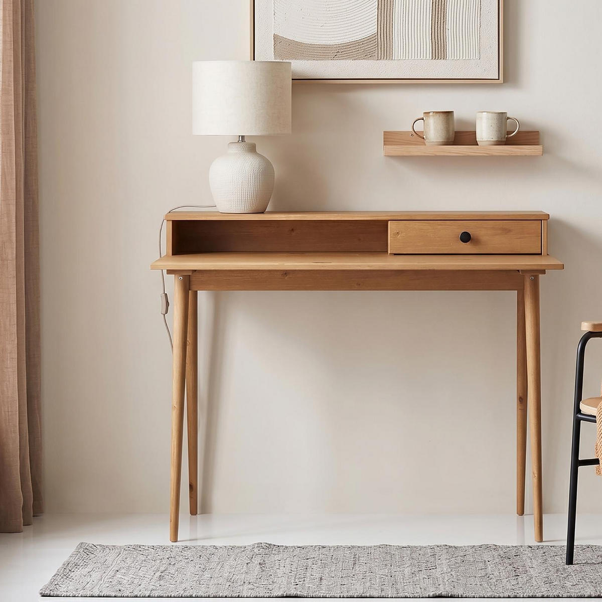 SCHREIBTISCH MALINA braun - Braun, Holz (54/100/86cm) - IDIMEX