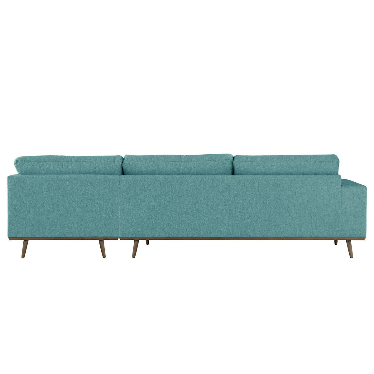 ECKSOFA mit Longchair - Eichefarben/Petrol, Eichenholz/Textil (281/153cm) - home24