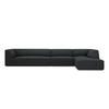 ECKSOFA rechts Ruby aus Cord schwarz 5 Sitzplätze - Schwarz, Textil (180/366cm) - Micadoni