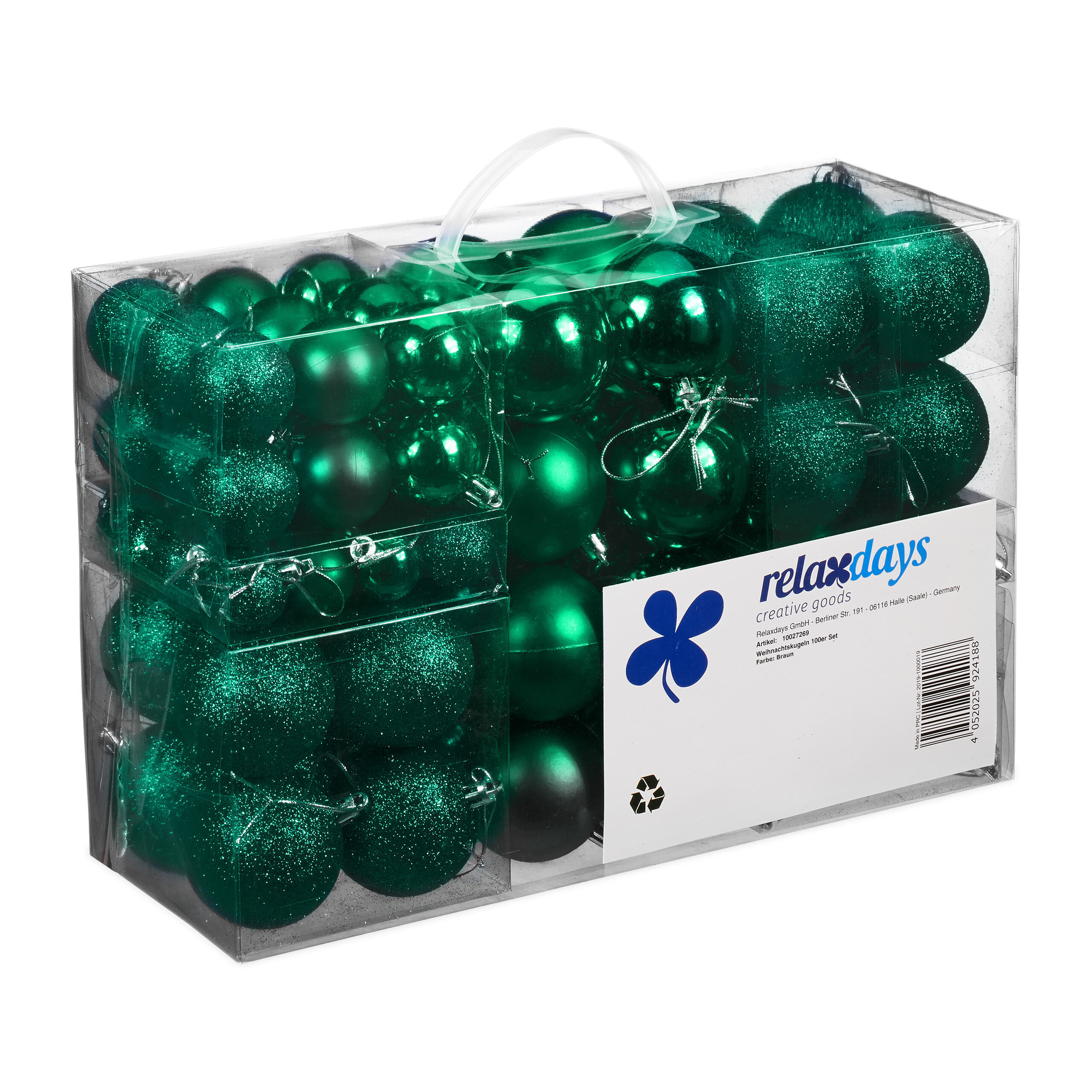 Relaxdays KOULE Tmavě zelené 100-ks sada plast