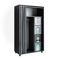 KLEIDERSCHRANK Doros Grau 100 x 168 cm offen, mit Rollen - Grau, Holzwerkstoff (100/168/50cm) - Vicco