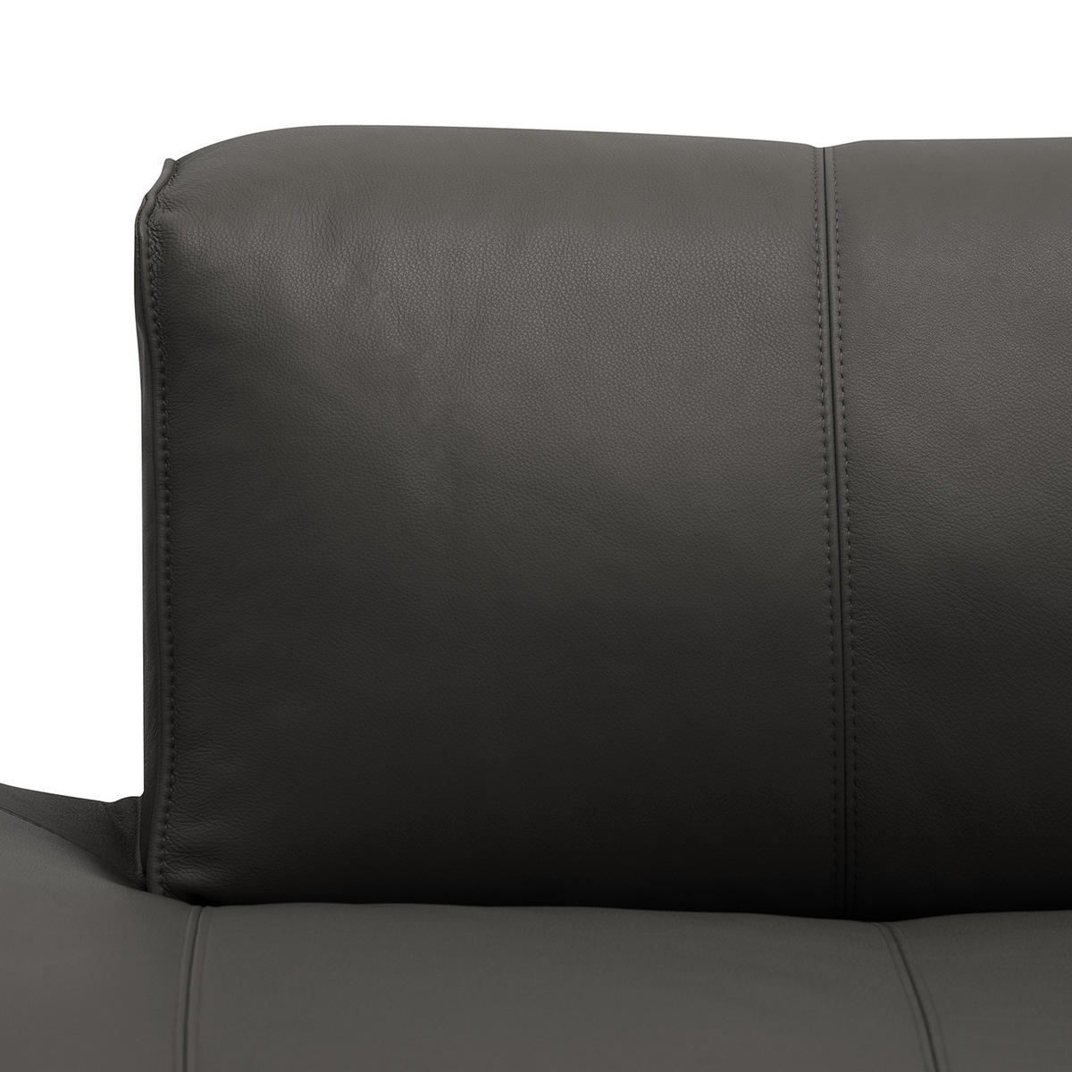 WOHNLANDSCHAFT mit Longchair - Schwarz/Grau, Leder/Kunststoff (325/71/235cm) - home24