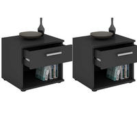NACHTTISCH MARY 2ER-SET - Schwarz, Holzwerkstoff (42/38/30cm) - CARO-Möbel