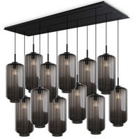 HÄNGELEUCHTE Velo 12-flammig Rauch Ø 18cm - Anthrazit/Schwarz, Glas (18/18/33cm) - s.luce