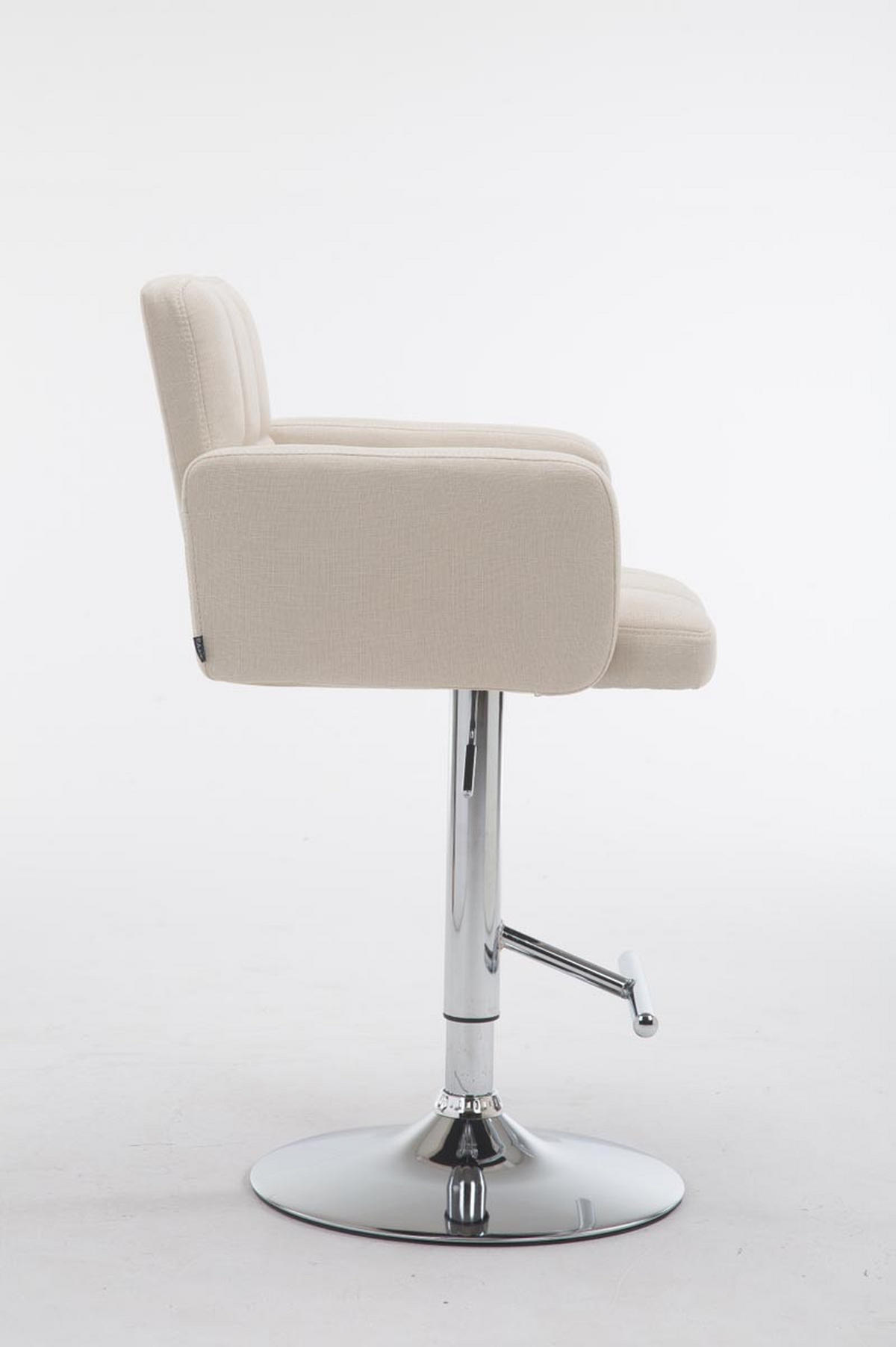 BARHOCKER Stoff creme - Chromfarben/Creme, Textil/Metall (60/93/56cm) - CLP