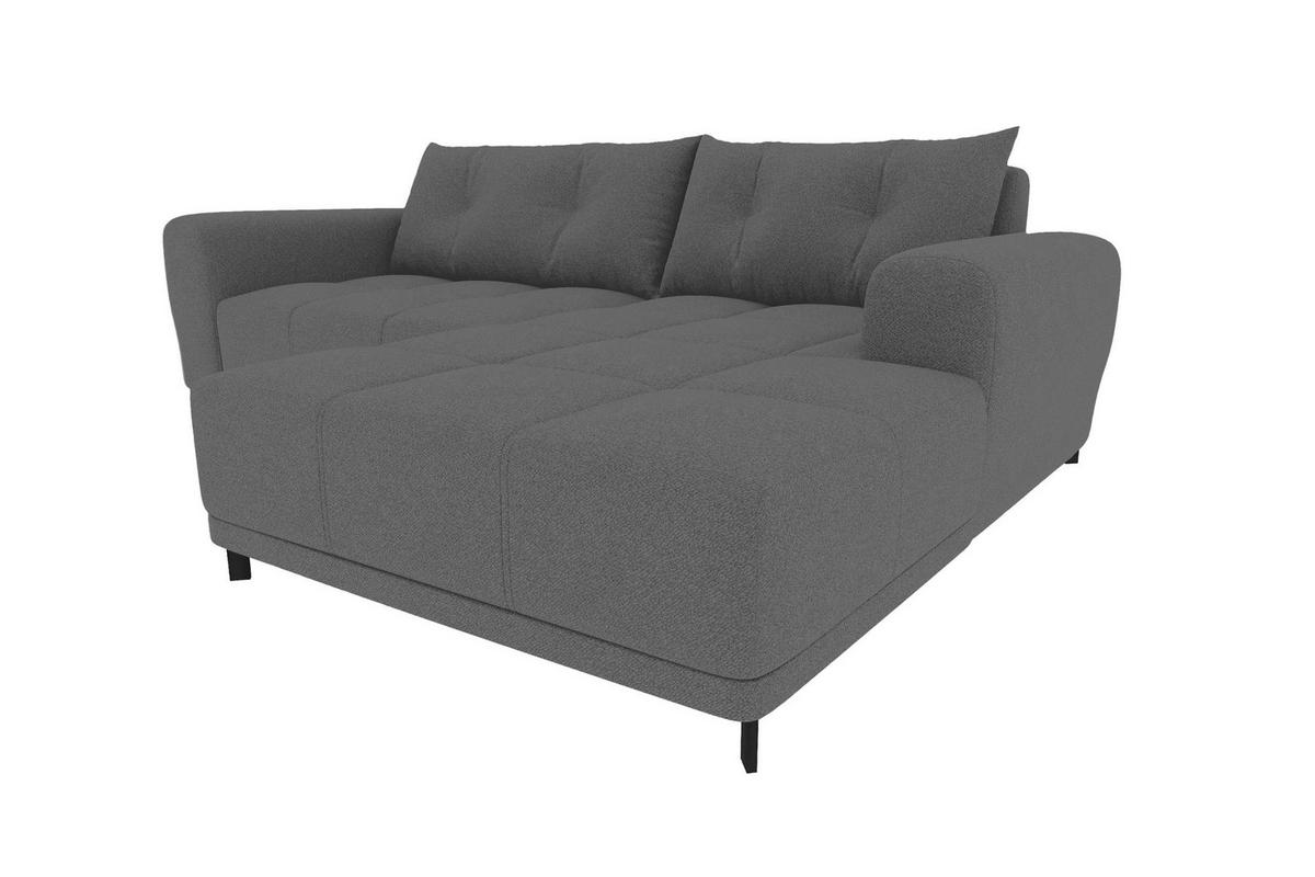 ECKSOFA Massimo Strukturstoff Anthrazit inkl. Schlaffunktion Rechts - Anthrazit/Schwarz, Textil/Metall (246/177cm) - 99rooms