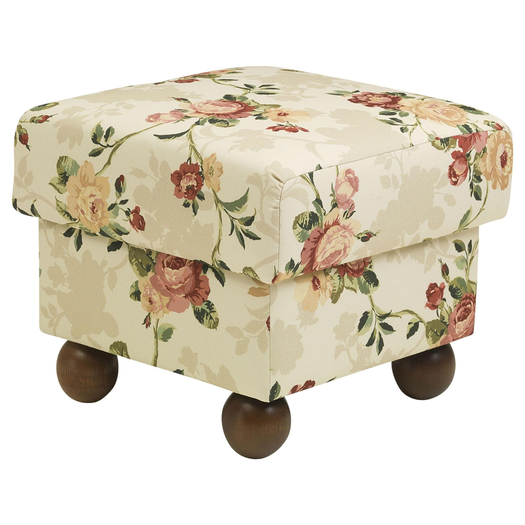 HOCKER Kasha Bezug Flachgewebe Buche nussbaum dunkel / multi - Dunkelbraun/Naturfarben, Kunststoff (54/48/54cm) - 58aufmkessel