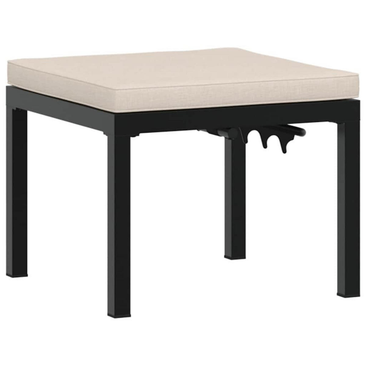 GARTENBANK-SET 4-Tlg. Schwarz Pulverbeschichteter Stahl - Taupe/Schwarz, Metall - vidaXL