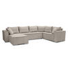 WOHNLANDSCHAFT Lovere U Beige 314/217/90 cm – Womit Schlaffunktion und Bettkasten - Beige/Silberfarben, Textil/Metall (314/90/217cm) - AX Living
