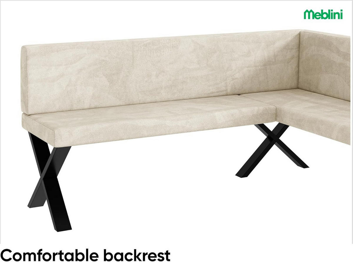 ECKBANK TONI_X - Creme, Textil (128/168cm) - Meblini