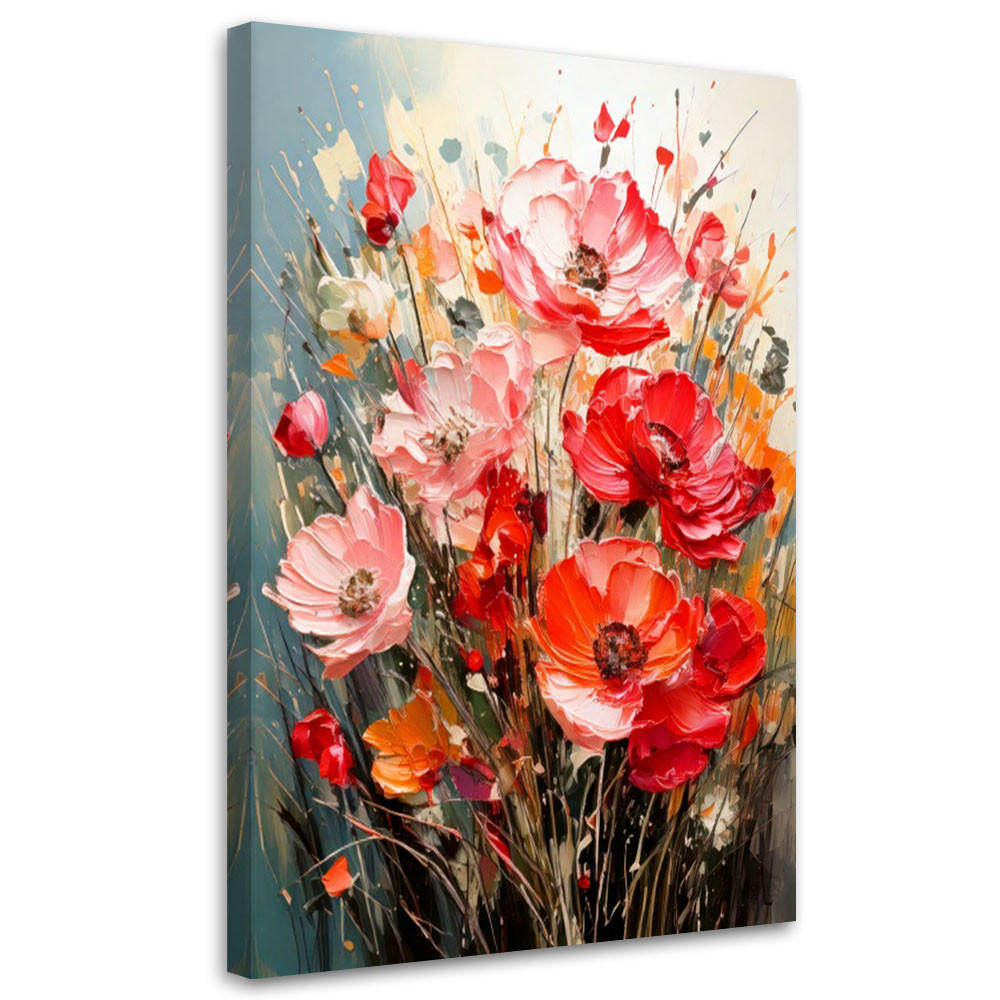 LEINWANDBILD Blumen 20x30cm - Rosa, Textil (20/30cm) - Feeby